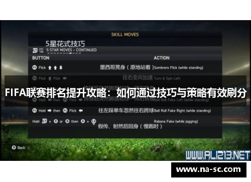FIFA联赛排名提升攻略：如何通过技巧与策略有效刷分