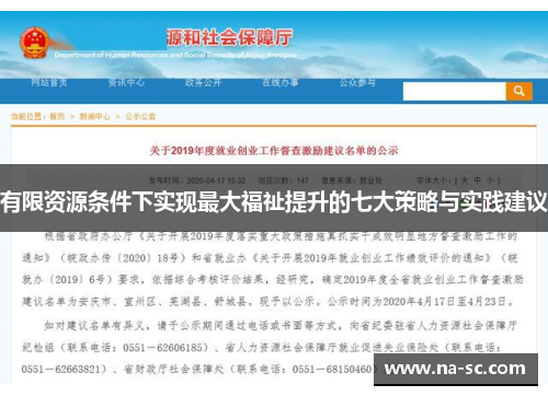 有限资源条件下实现最大福祉提升的七大策略与实践建议