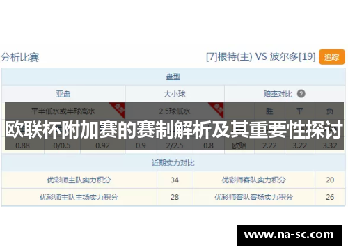 欧联杯附加赛的赛制解析及其重要性探讨 欧联杯附加赛的赛制解析及其重要性探讨